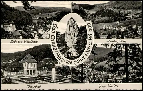 Ansichtskarte Bad Grund (Harz) Mehrbildkarte mit 5 Foto-Ansichten 1961