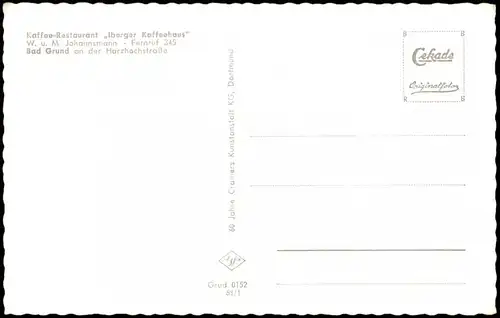 Bad Grund (Harz) Oberharz   mit Iberger Kaffeehaus, Höhle, Luftbild 1962