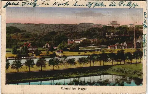 Ansichtskarte Bredeney-Essen (Ruhr) Villa Hügel, Ruhrtal 1918