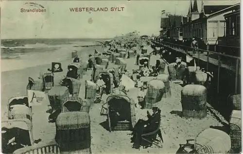 Ansichtskarte Westerland-Sylt Strandleben, Restaurants 1906
