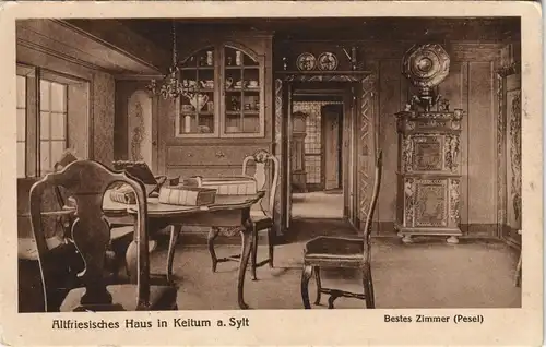 Keitum (Sylt) Kejtum / Kairem Altfriesisches Haus Bestes Zimmer (Pesel) 1928