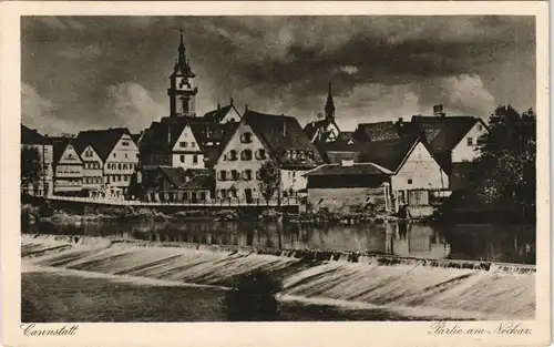 Ansichtskarte Cannstatt-Stuttgart Partie am Neckar 1928
