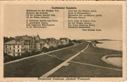 Ansichtskarte Cuxhaven Seedeich 1928