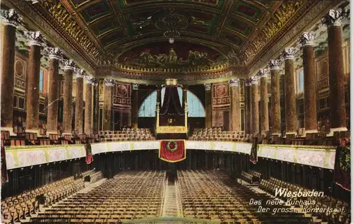 Ansichtskarte Wiesbaden Der grosse Konzertsaal. Das neue Kurhaus 1912