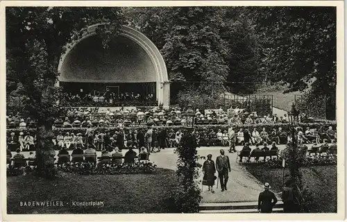 Ansichtskarte Badenweiler Konzertplatz, Konzertmuschel 1929