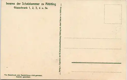 Ansichtskarte Altötting Inneres der Schatzkammer zu Altötting 1913