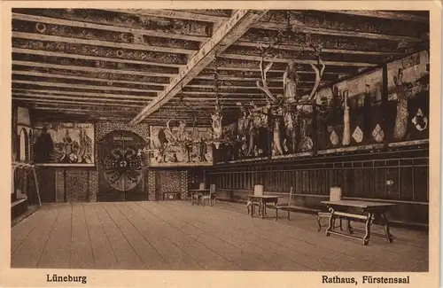 Ansichtskarte Lübeck Rathaus, Fürstensaal 1922