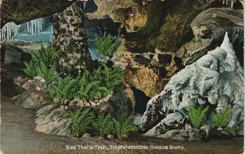 Ansichtskarte Bad Thal (Thüringen)-Ruhla Tropfsteinhöhle, Große Grotte 1912