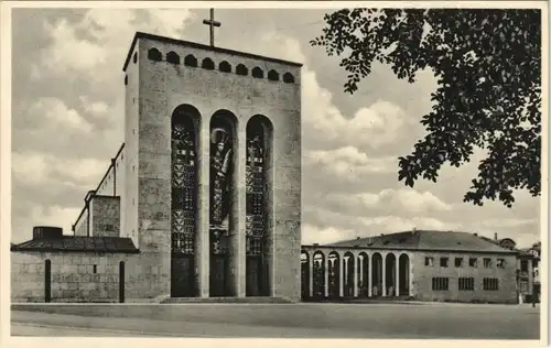 Ansichtskarte Bockenheim-Frankfurt am Main Frauenfriedenskirche 1938