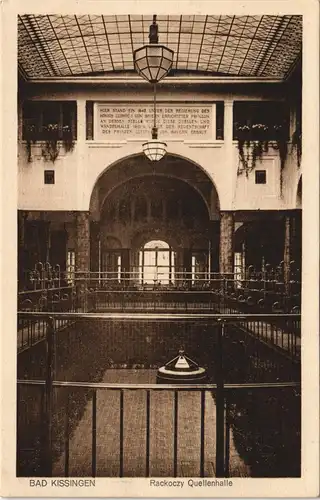 Ansichtskarte Bad Kissingen Rackoczy Quellenhalle 1927