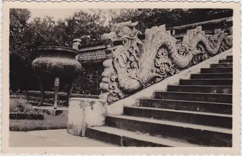 Postcard .Vietnam Việt Nam freres-darmes Drache an Treppe 1909