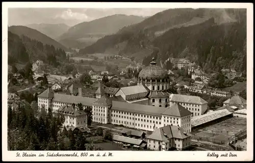 Ansichtskarte St. Blasien Panorama-Ansicht Blick auf Kolleg mit Dom 1952