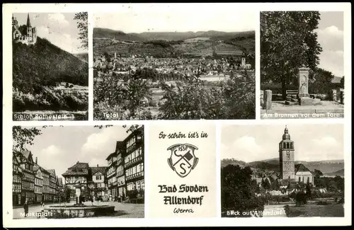 Bad Sooden-Allendorf Mehrbildkarte mit Marktplatz, Brunnen 1956