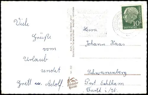 Ansichtskarte .Bayern Kramerplateauweg Bayern (Allgemein) 1957