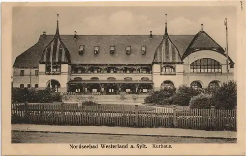 Ansichtskarte Westerland-Sylt Kurhaus 1924