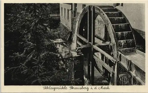 Ansichtskarte Strausberg Schlagmühle, histor. Gaststätte 1934