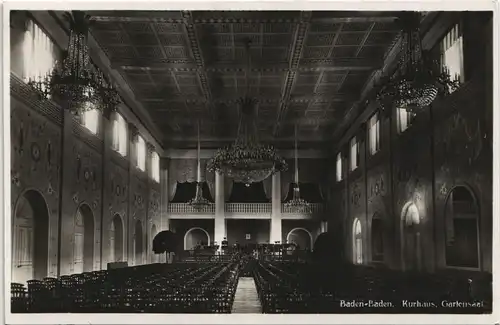 Ansichtskarte Baden-Baden Kurhaus, Gartensaal 1930
