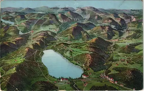 Ansichtskarte Titisee-Neustadt Landkarten AK - Künstlerkarte 1913