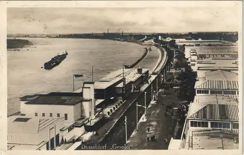 Ansichtskarte Düsseldorf Schiff - Blick über die Gesolei in die Ferne 1926