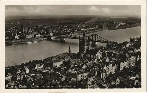 Ansichtskarte Köln Luftbild Luftaufnahme mit Hängebrücke. 1930
