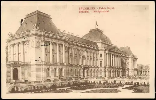 Postkaart Brüssel Bruxelles Königspalast Palais Royal 1916   1. Weltkrieg als deutsche Feldpost gelaufen