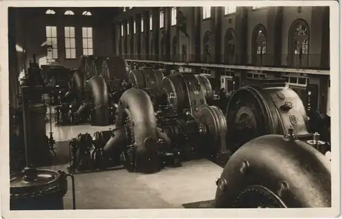 Ansichtskarte Kochel am See Kraftwerk Walchensee, Turbinenraum 1938