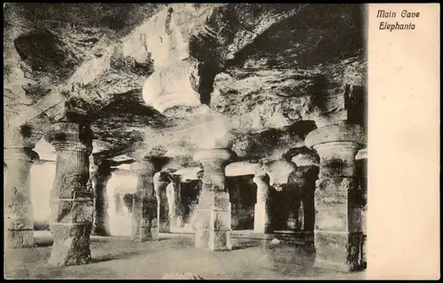Postcard Uran INDIA Main Cave Elephanta - Höhle 1913