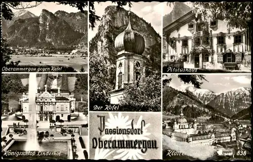Ansichtskarte Oberammergau Mehrbild-AK mit Orts- und Umland-Ansichten 1960