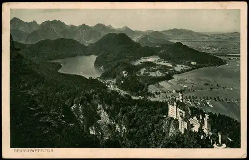 Ansichtskarte Schwangau Blick auf Schloss Neuschwanstein 1923