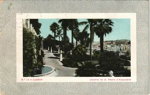 Postcard Lissabon Jardim de S. Pedro d'Alcantara 1910