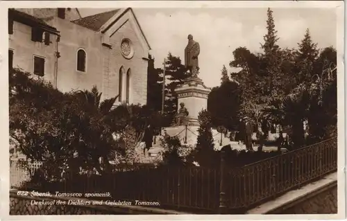 Postcard Sebenico Šibenik Tomaseov spomenik. 1929