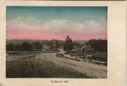 Postcard .Russland Rußland Россия - Eingang zum Dorf 1917