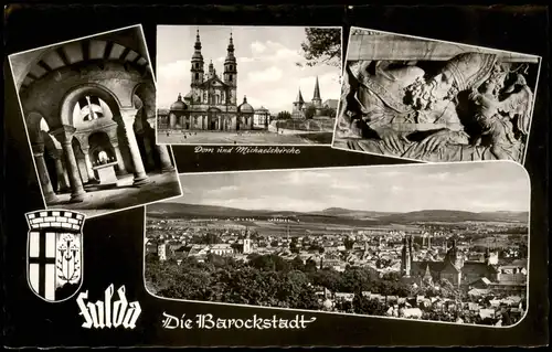 Fulda Mehrbild-AK mit Dom Stadtteilansichten der Barockstadt 1960