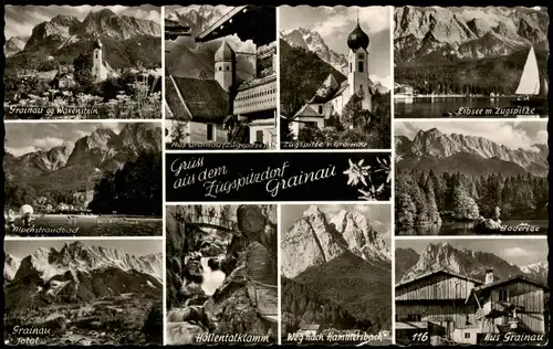 Ansichtskarte Grainau Mehrbildkarte mit vielen Umland-Ansichten 1962