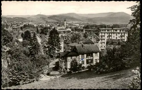 Bad Sooden-Allendorf Blick vom Hang, Villen und in der Ferne Gradierwerk 1964
