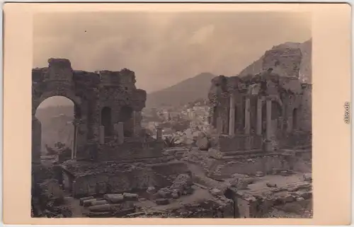 Foto Taormina Ruinen des antikes Theater 1920 Privatfoto