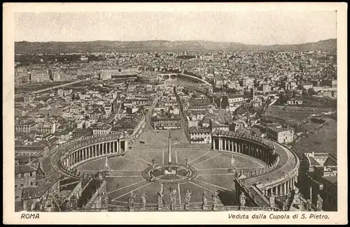 Cartoline Rom Roma Veduta dalla Cupola di S. Pietro. 1928