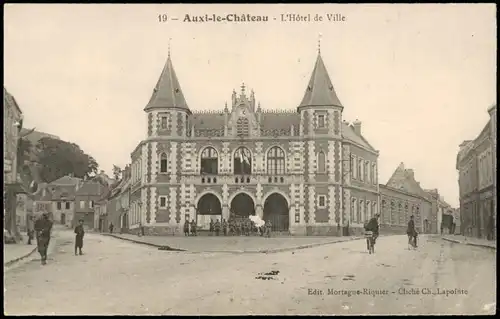 CPA Auxi le-Château Straßenpartie - Rathaus 1916