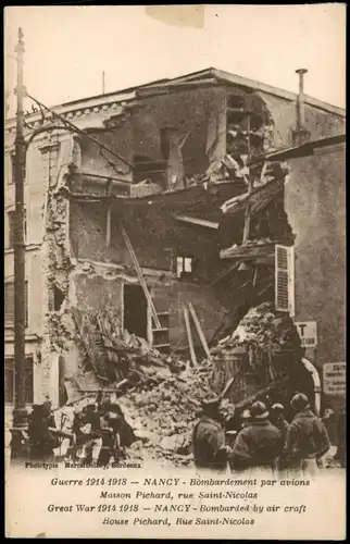 CPA Nancy Guerre 1914-1918 Bombardement par avions 1918