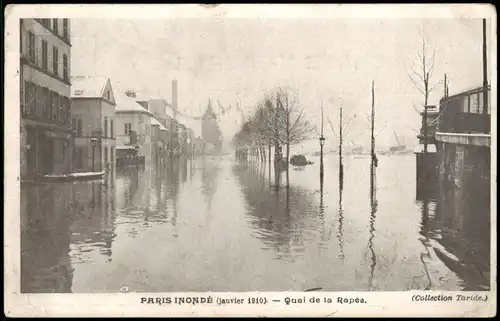 CPA Paris INONDÉ (janvier 1910). Hochwasser - Quai de la Rapes 1910