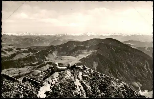 Ansichtskarte Bayrischzell Wendelstein vom Flugzeug aus, Luftbild 1954