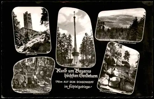 Bischofsgrüner Forst Mehrbild-AK AUF DEM OCHSENKOPF im Fichtelgebirge 1965