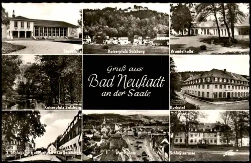 Bad Neustadt a.d. Saale Mehrbild-AK Kaiserpfalz Salzburg, Marktplatz uvm. 1965