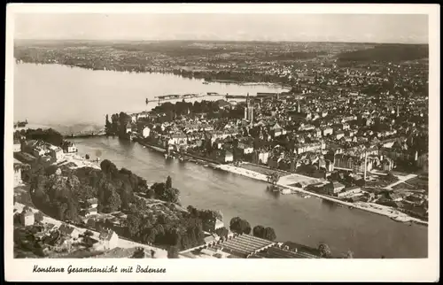 Ansichtskarte Konstanz Luftbild, Totale - Flugzeugaufnahme 1953