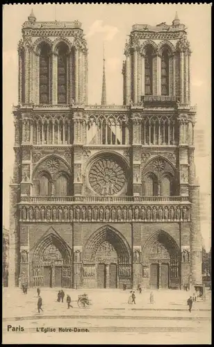 CPA Paris Eglise Notre-Dame 1916   1. Weltkrieg als deutsche Feldpost gelaufen