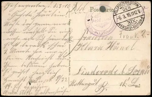 CPA Mutzig Stadtpartie 1916  gel, Feldpoststempel WK1