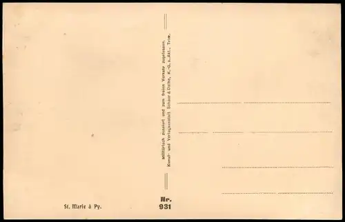 CPA Sainte-Marie-à-Py Von Franzosen zerschossen. WK1 Militaria 1916