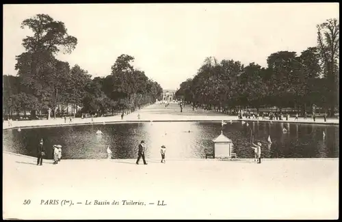 CPA Paris Le Bassin des Tuileries. 1924