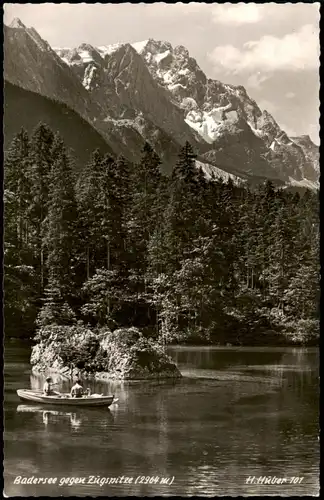 Ansichtskarte Grainau Badersee gegen Zugspitze (2964 mi) 1960