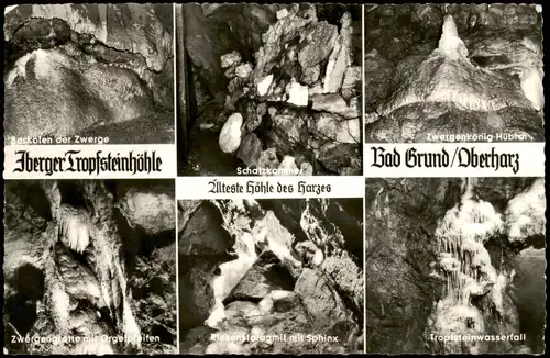 Bad Grund (Harz) Iberger Tropfsteinhöhle Mehrbildkarte Höhle im Harz 1962